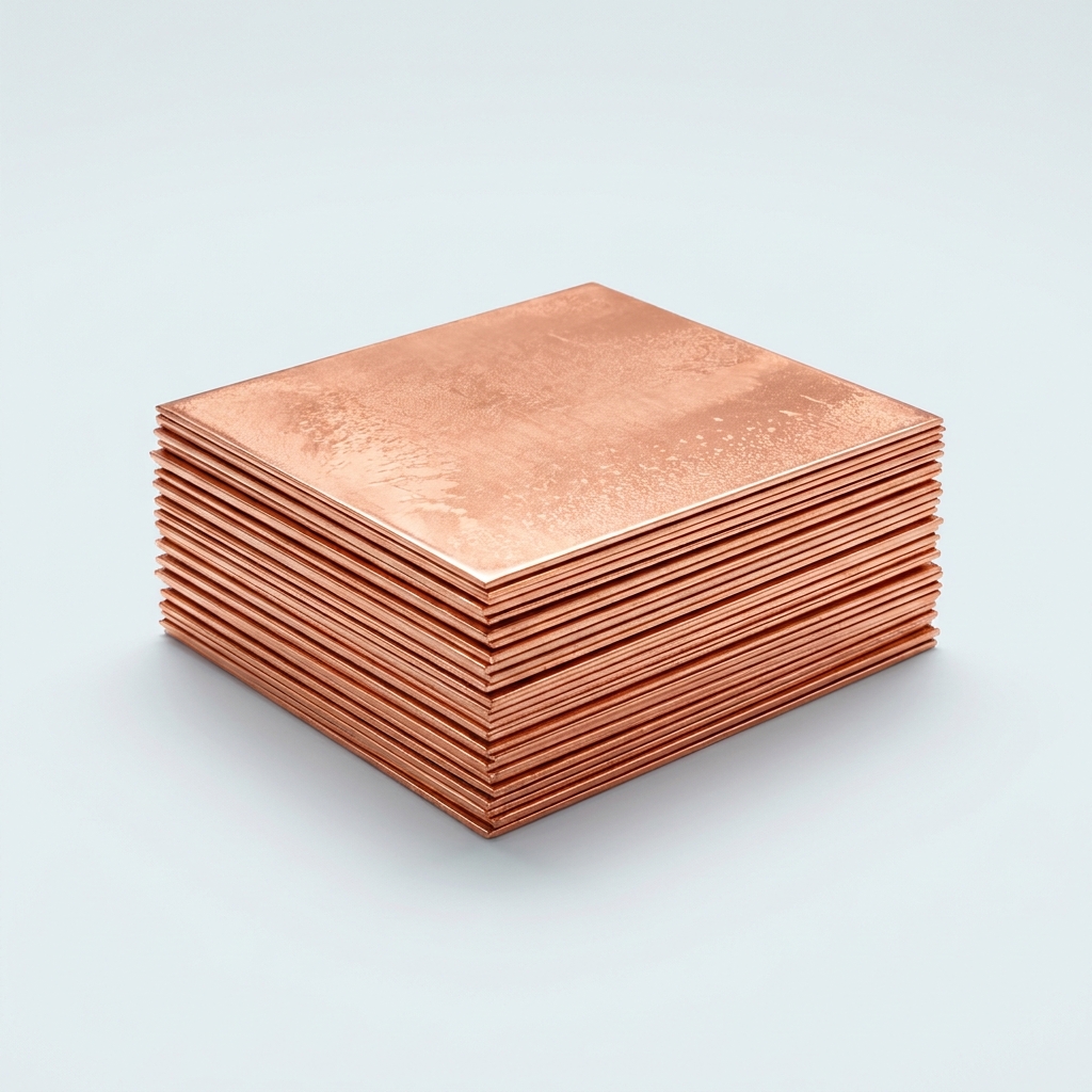 Stacked copper cathode sheets